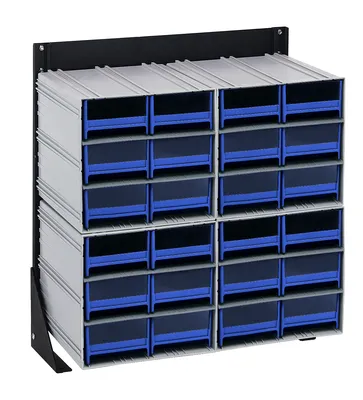 Quantum QIC-124-64BL Single-Sided Interlocking Storage Cabinets Floor Stand, 12"D x 23-5/8"W x 28"H, Black