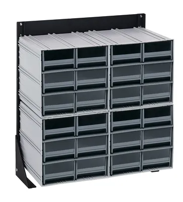 Quantum QIC-124-64GY Single-Sided Interlocking Storage Cabinets Floor Stand, 12"D x 23-5/8"W x 28"H, Black