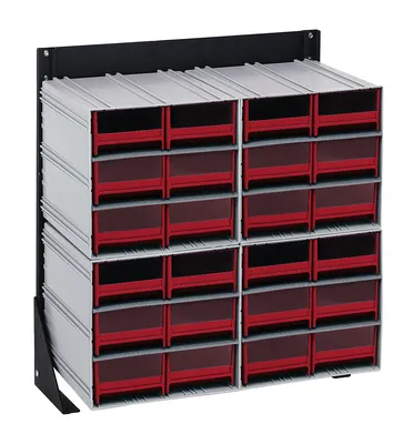 Quantum QIC-124-64RD Single-Sided Interlocking Storage Cabinets Floor Stand, 12"D x 23-5/8"W x 28"H, Black