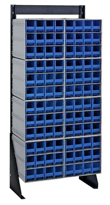 Quantum QIC-148-122BL Single-Sided Interlocking Storage Cabinets Floor Stand, 12"D x 23-5/8"W x 52"H, Black