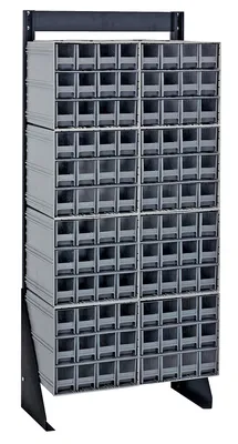Quantum QIC-148-122GY Single-Sided Interlocking Storage Cabinets Floor Stand, 12"D x 23-5/8"W x 52"H, Black