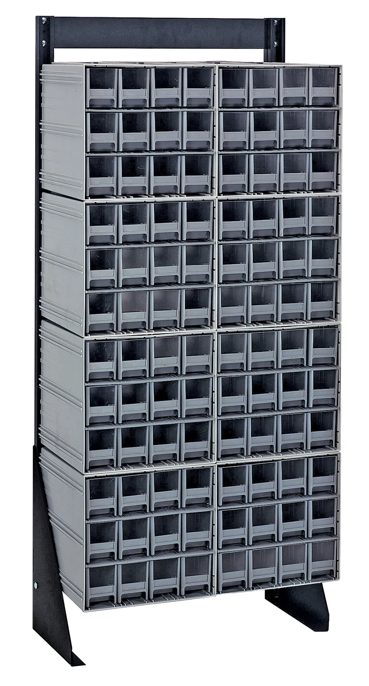 Quantum QIC-148-122GY Single-Sided Interlocking Storage Cabinets Floor Stand, 12"D x 23-5/8"W x 52"H, Black