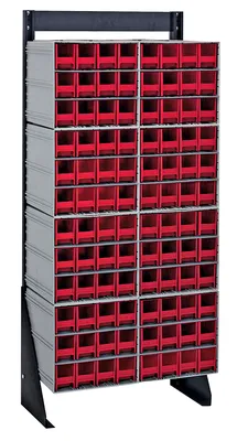 Quantum QIC-148-122RD Single-Sided Interlocking Storage Cabinets Floor Stand, 12"D x 23-5/8"W x 52"H, Black