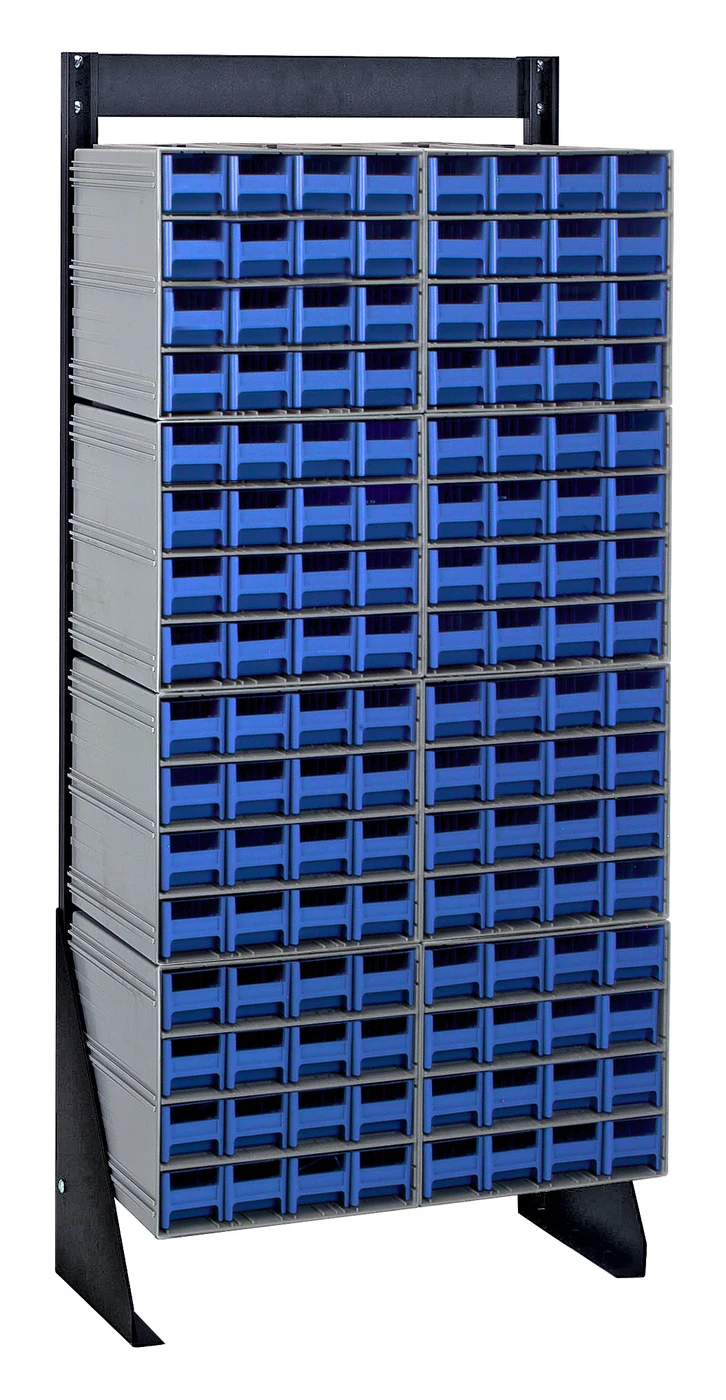 Quantum QIC-148-161BL Single-Sided Interlocking Storage Cabinets Floor Stand, 12"D x 23-5/8"W x 52"H, Black