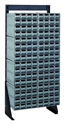Quantum QIC-148-161GY Single-Sided Interlocking Storage Cabinets Floor Stand, 12"D x 23-5/8"W x 52"H, Black