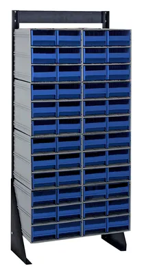 Quantum QIC-148-64BL Single-Sided Interlocking Storage Cabinets Floor Stand, 12"D x 23-5/8"W x 52"H, Black