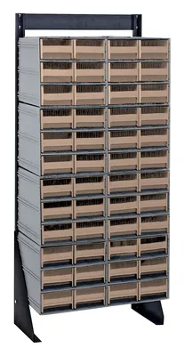 Quantum QIC-148-64IV Single-Sided Interlocking Storage Cabinets Floor Stand, 12"D x 23-5/8"W x 52"H, Black