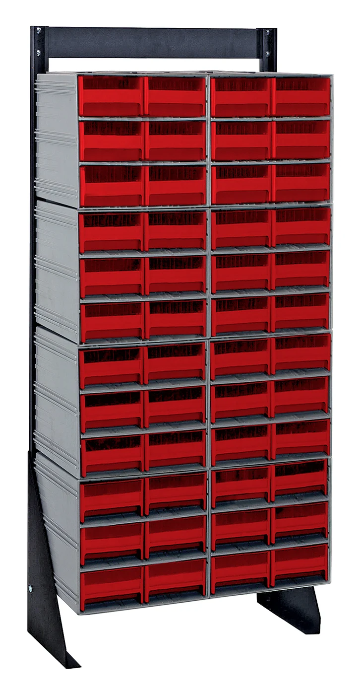 Quantum QIC-148-64RD Single-Sided Interlocking Storage Cabinets Floor Stand, 12"D x 23-5/8"W x 52"H, Black