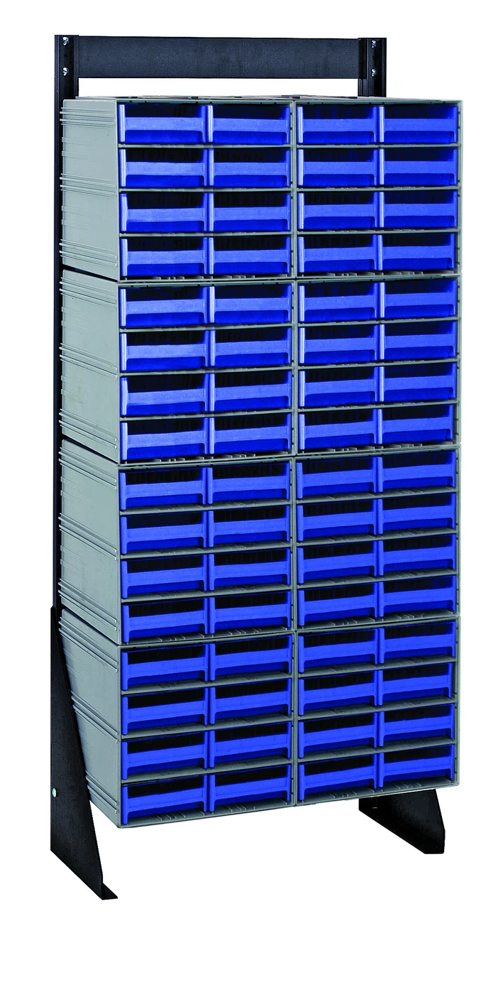 Quantum QIC-148-83BL Single-Sided Interlocking Storage Cabinets Floor Stand, 12"D x 23-5/8"W x 52"H, Black