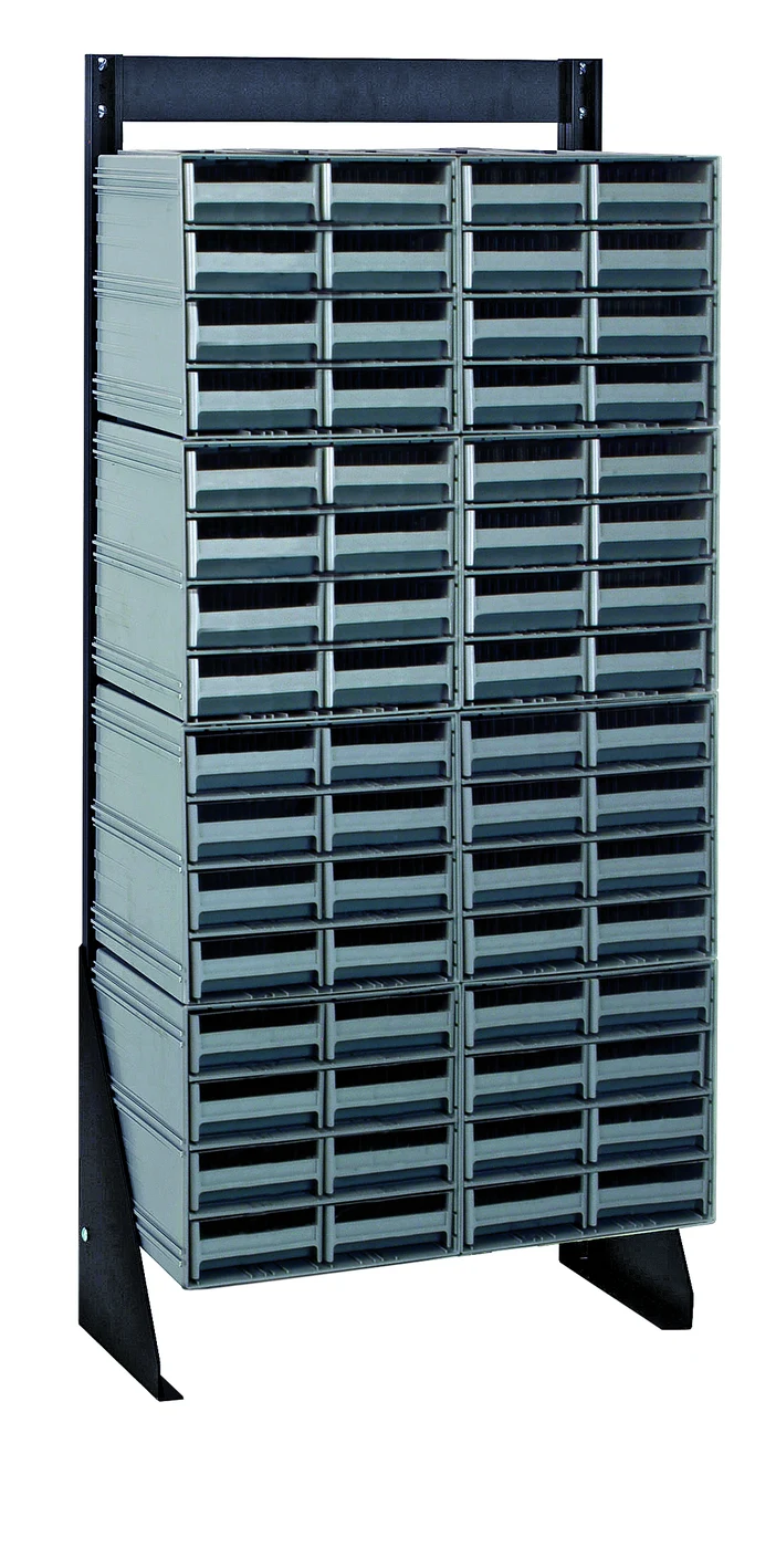 Quantum QIC-148-83GY Single-Sided Interlocking Storage Cabinets Floor Stand, 12"D x 23-5/8"W x 52"H, Black