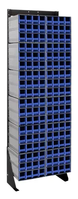 Quantum QIC-170-122BL Single-Sided Interlocking Storage Cabinets Floor Stand, 12"D x 23-5/8"W x 75"H, Black