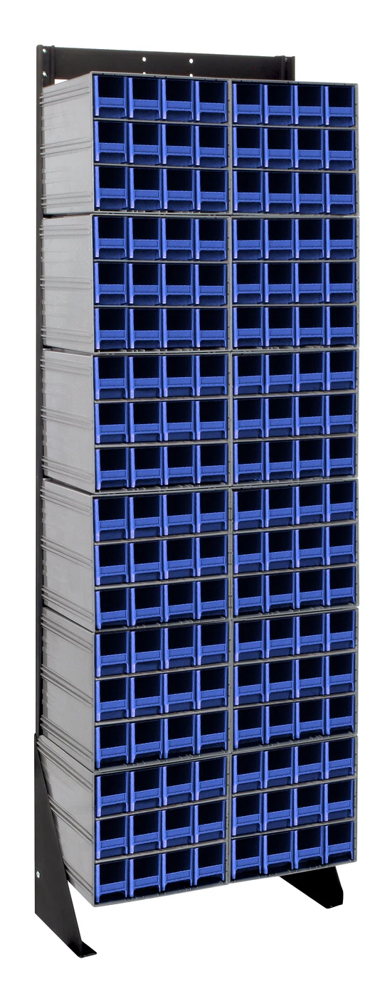 Quantum QIC-170-122BL Single-Sided Interlocking Storage Cabinets Floor Stand, 12"D x 23-5/8"W x 75"H, Black