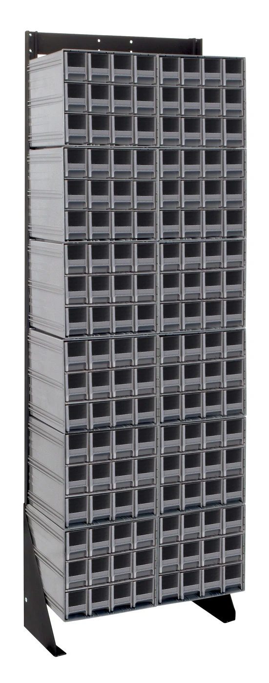 Quantum QIC-170-122GY Single-Sided Interlocking Storage Cabinets Floor Stand, 12"D x 23-5/8"W x 75"H, Black