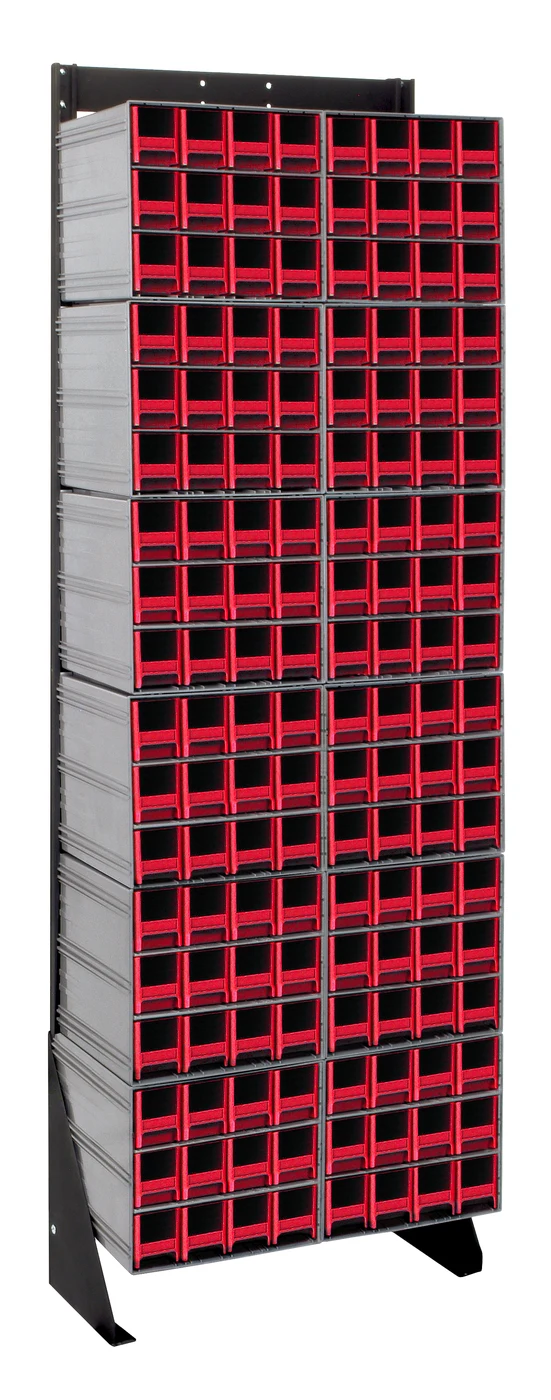 Quantum QIC-170-122RD Single-Sided Interlocking Storage Cabinets Floor Stand, 12"D x 23-5/8"W x 75"H, Black