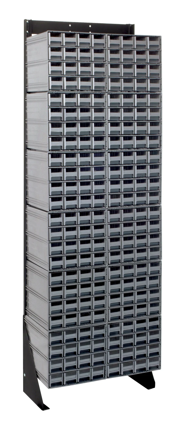 Quantum QIC-170-161GY Single-Sided Interlocking Storage Cabinets Floor Stand, 12"D x 23-5/8"W x 75"H, Black