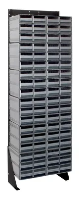 Quantum QIC-170-64GY Single-Sided Interlocking Storage Cabinets Floor Stand, 12"D x 23-5/8"W x 75"H, Black
