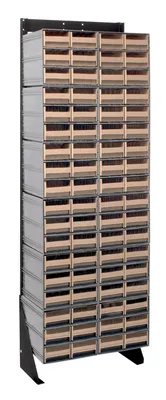 Quantum QIC-170-64IV Single-Sided Interlocking Storage Cabinets Floor Stand, 12"D x 23-5/8"W x 75"H, Black