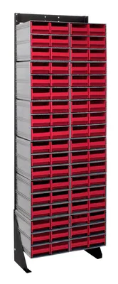 Quantum QIC-170-64RD Single-Sided Interlocking Storage Cabinets Floor Stand, 12"D x 23-5/8"W x 75"H, Black