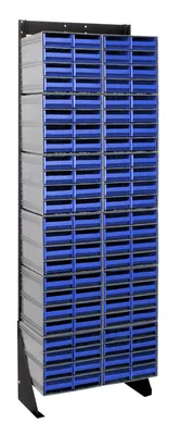 Quantum QIC-170-83BL Single-Sided Interlocking Storage Cabinets Floor Stand, 12"D x 23-5/8"W x 75"H, Black