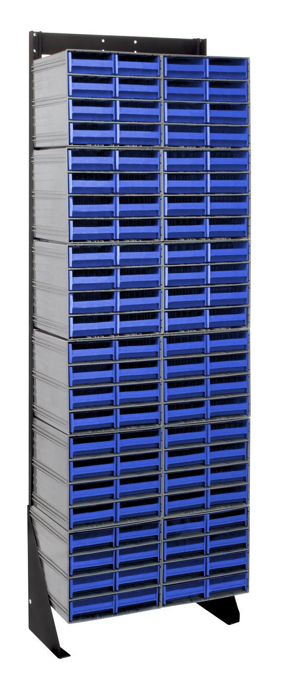 Quantum QIC-170-83BL Single-Sided Interlocking Storage Cabinets Floor Stand, 12"D x 23-5/8"W x 75"H, Black