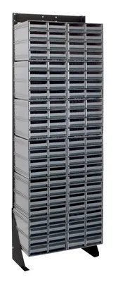 Quantum QIC-170-83GY Single-Sided Interlocking Storage Cabinets Floor Stand, 12"D x 23-5/8"W x 75"H, Black