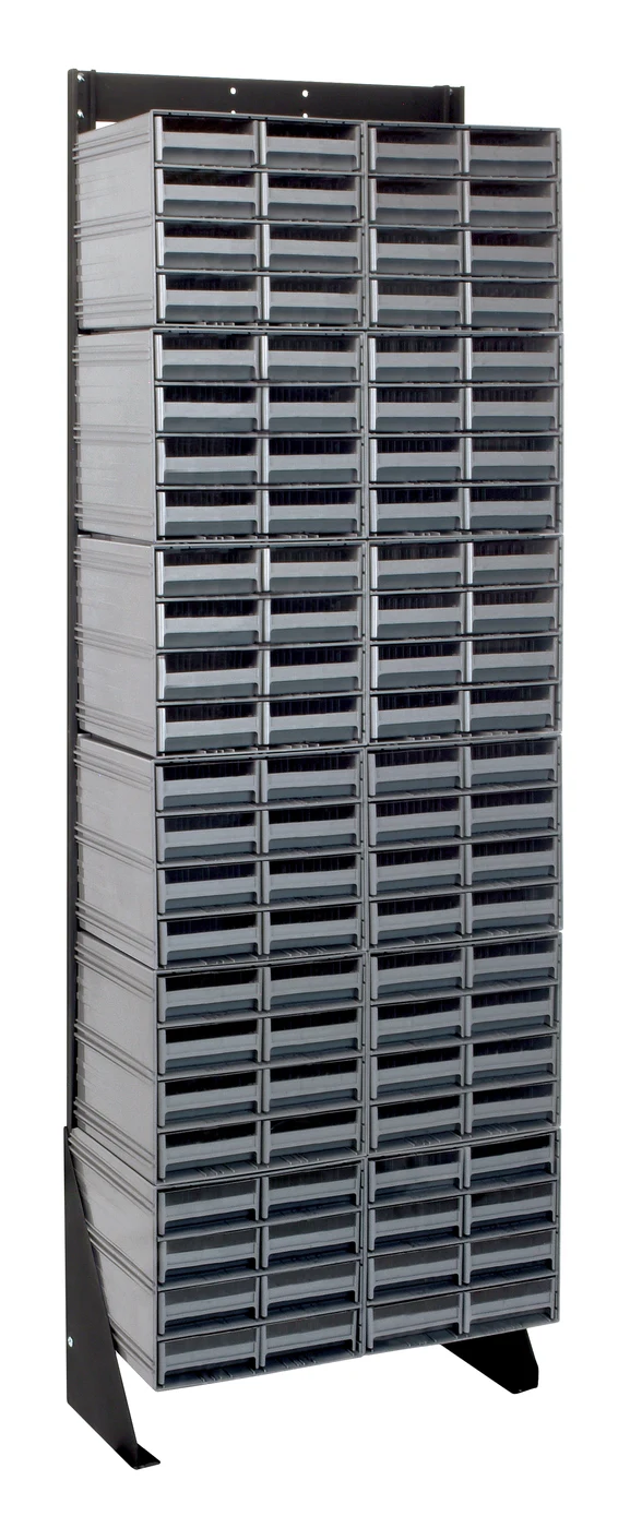 Quantum QIC-170-83GY Single-Sided Interlocking Storage Cabinets Floor Stand, 12"D x 23-5/8"W x 75"H, Black