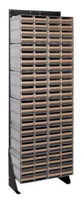 Quantum QIC-170-83IV Single-Sided Interlocking Storage Cabinets Floor Stand, 12"D x 23-5/8"W x 75"H, Black