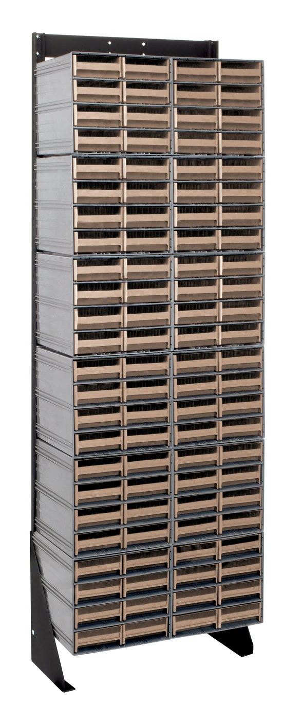 Quantum QIC-170-83IV Single-Sided Interlocking Storage Cabinets Floor Stand, 12"D x 23-5/8"W x 75"H, Black