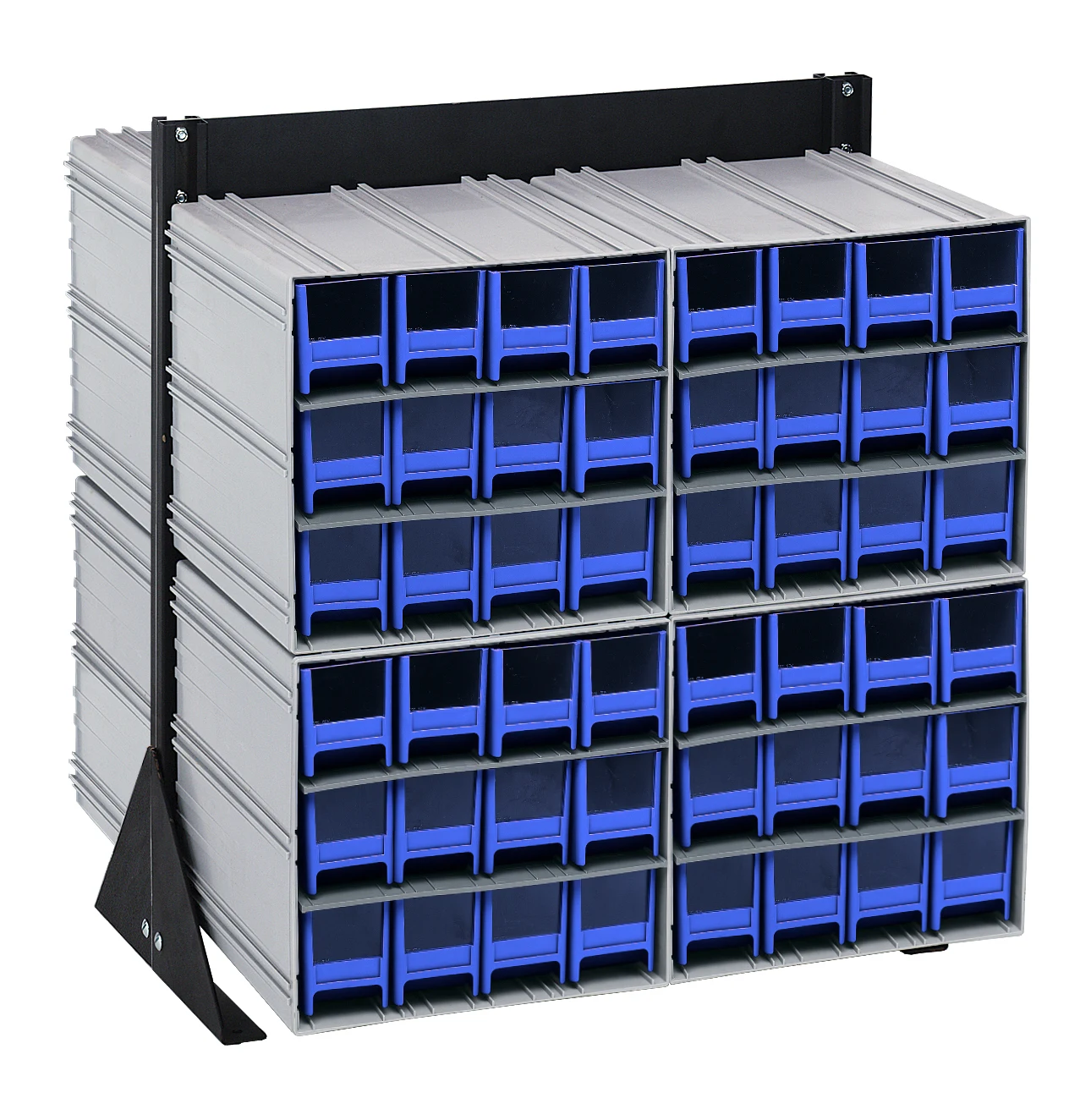 Quantum QIC-224-122BL Double-Sided Interlocking Storage Cabinets Floor Stand, 24"D x 23-5/8"W x 28"H, Black