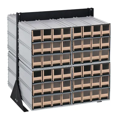 Quantum QIC-224-122IV Double-Sided Interlocking Storage Cabinets Floor Stand, 24"D x 23-5/8"W x 28"H, Black