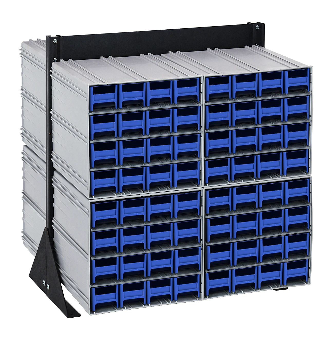 Quantum QIC-224-161BL Double-Sided Interlocking Storage Cabinets Floor Stand, 24"D x 23-5/8"W x 28"H, Black