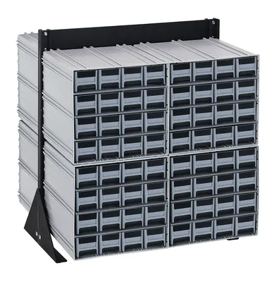 Quantum QIC-224-161GY Double-Sided Interlocking Storage Cabinets Floor Stand, 24"D x 23-5/8"W x 28"H, Black