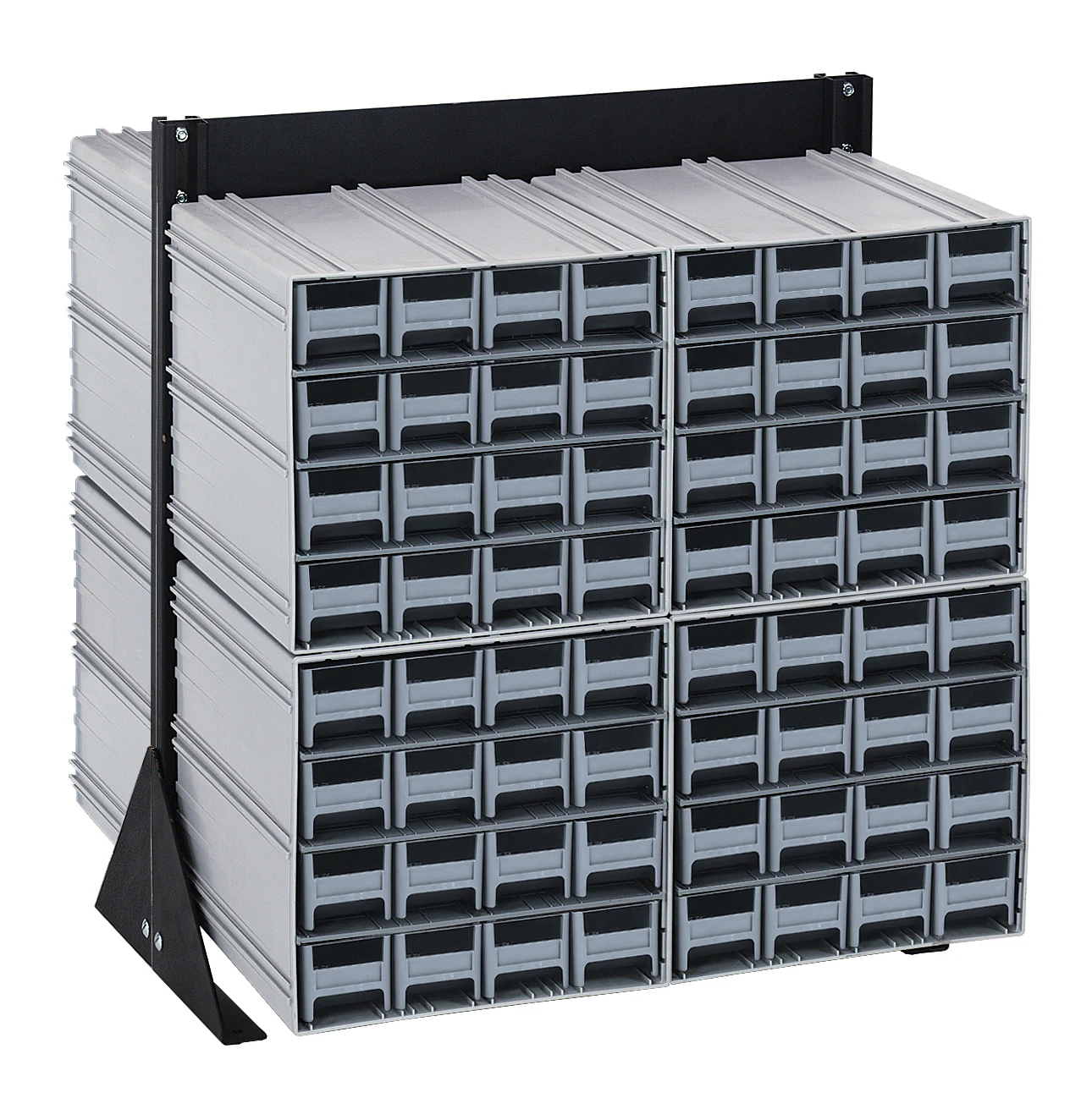 Quantum QIC-224-161GY Double-Sided Interlocking Storage Cabinets Floor Stand, 24"D x 23-5/8"W x 28"H, Black