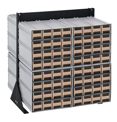 Quantum QIC-224-161IV Double-Sided Interlocking Storage Cabinets Floor Stand, 24"D x 23-5/8"W x 28"H, Black