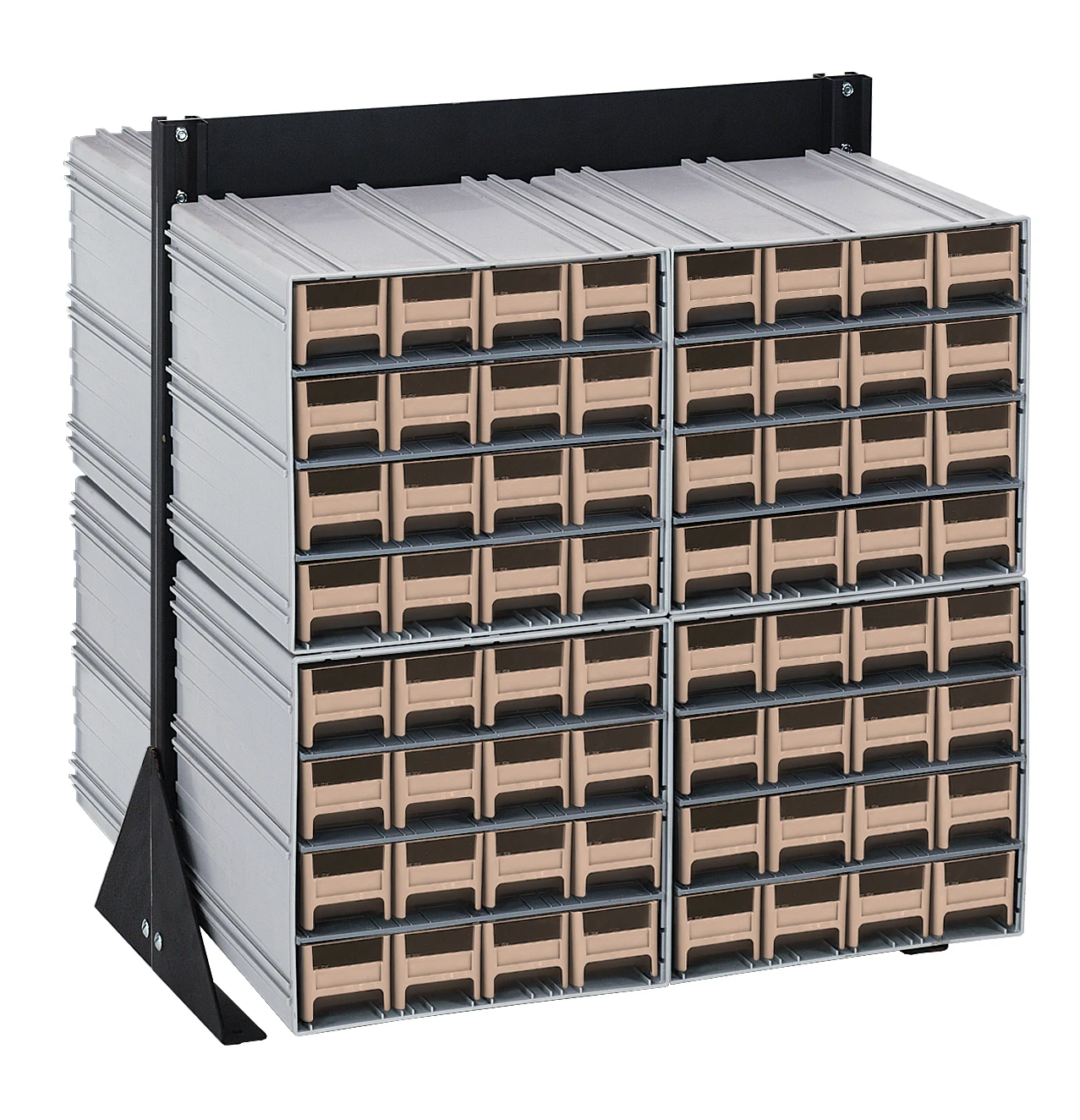 Quantum QIC-224-161IV Double-Sided Interlocking Storage Cabinets Floor Stand, 24"D x 23-5/8"W x 28"H, Black
