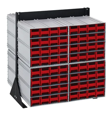 Quantum QIC-224-161RD Double-Sided Interlocking Storage Cabinets Floor Stand, 24"D x 23-5/8"W x 28"H, Black