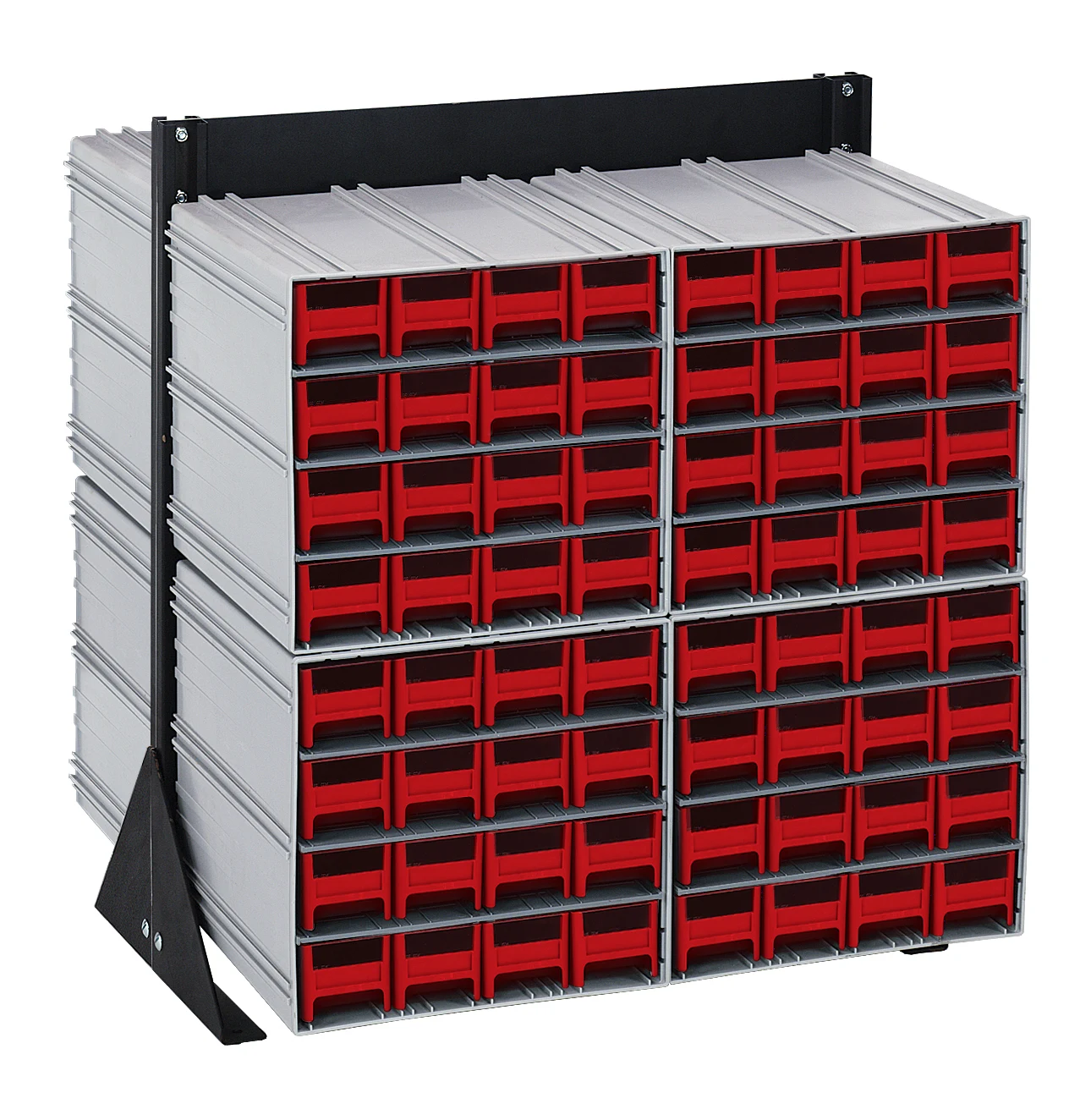 Quantum QIC-224-161RD Double-Sided Interlocking Storage Cabinets Floor Stand, 24"D x 23-5/8"W x 28"H, Black