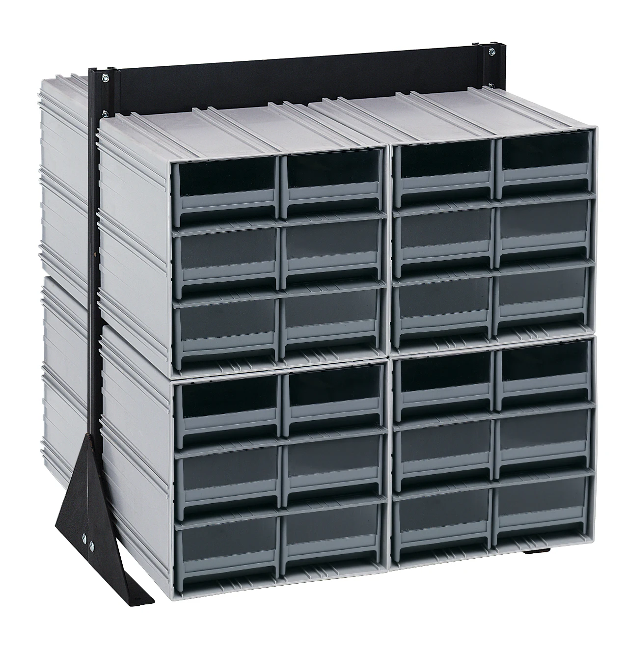 Quantum QIC-224-64GY Double-Sided Interlocking Storage Cabinets Floor Stand, 24"D x 23-5/8"W x 28"H, Black