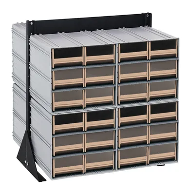 Quantum QIC-224-64IV Double-Sided Interlocking Storage Cabinets Floor Stand, 24"D x 23-5/8"W x 28"H, Black