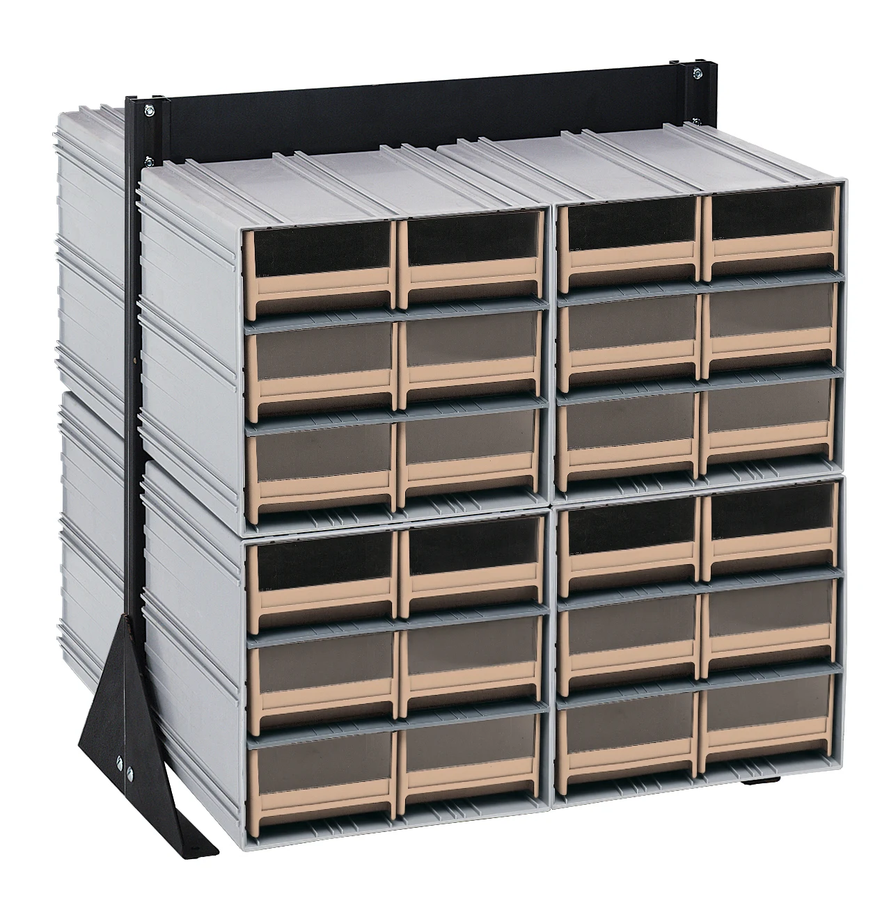 Quantum QIC-224-64IV Double-Sided Interlocking Storage Cabinets Floor Stand, 24"D x 23-5/8"W x 28"H, Black