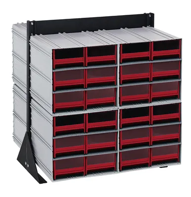 Quantum QIC-224-64RD Double-Sided Interlocking Storage Cabinets Floor Stand, 24"D x 23-5/8"W x 28"H, Black