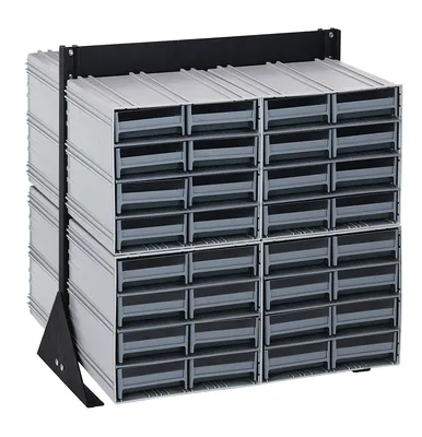 Quantum QIC-224-83GY Double-Sided Interlocking Storage Cabinets Floor Stand, 24"D x 23-5/8"W x 28"H, Black