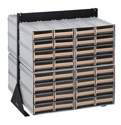 Quantum QIC-224-83IV Double-Sided Interlocking Storage Cabinets Floor Stand, 24"D x 23-5/8"W x 28"H, Black