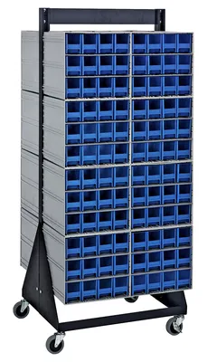 Quantum QIC-248-122BL Double-Sided Interlocking Storage Cabinets Floor Stand, 24"D x 23-5/8"W x 52"H, Black