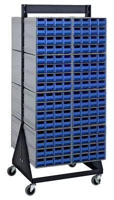 Quantum QIC-248-161BL Double-Sided Interlocking Storage Cabinets Floor Stand, 24"D x 23-5/8"W x 52"H, Black