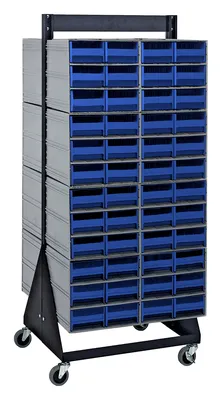 Quantum QIC-248-64BL Double-Sided Interlocking Storage Cabinets Floor Stand, 24"D x 23-5/8"W x 52"H, Black