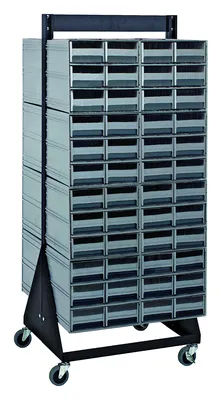 Quantum QIC-248-64GY Double-Sided Interlocking Storage Cabinets Floor Stand, 24"D x 23-5/8"W x 52"H, Black