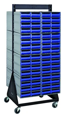 Quantum QIC-248-83BL Double-Sided Interlocking Storage Cabinets Floor Stand, 24"D x 23-5/8"W x 52"H, Black