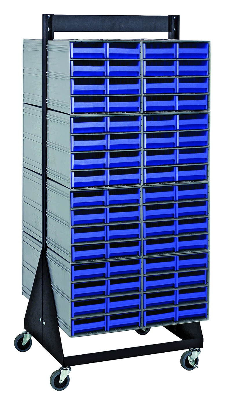 Quantum QIC-248-83BL Double-Sided Interlocking Storage Cabinets Floor Stand, 24"D x 23-5/8"W x 52"H, Black