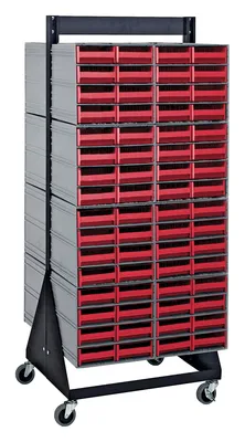 Quantum QIC-248-83RD Double-Sided Interlocking Storage Cabinets Floor Stand, 24"D x 23-5/8"W x 52"H, Black